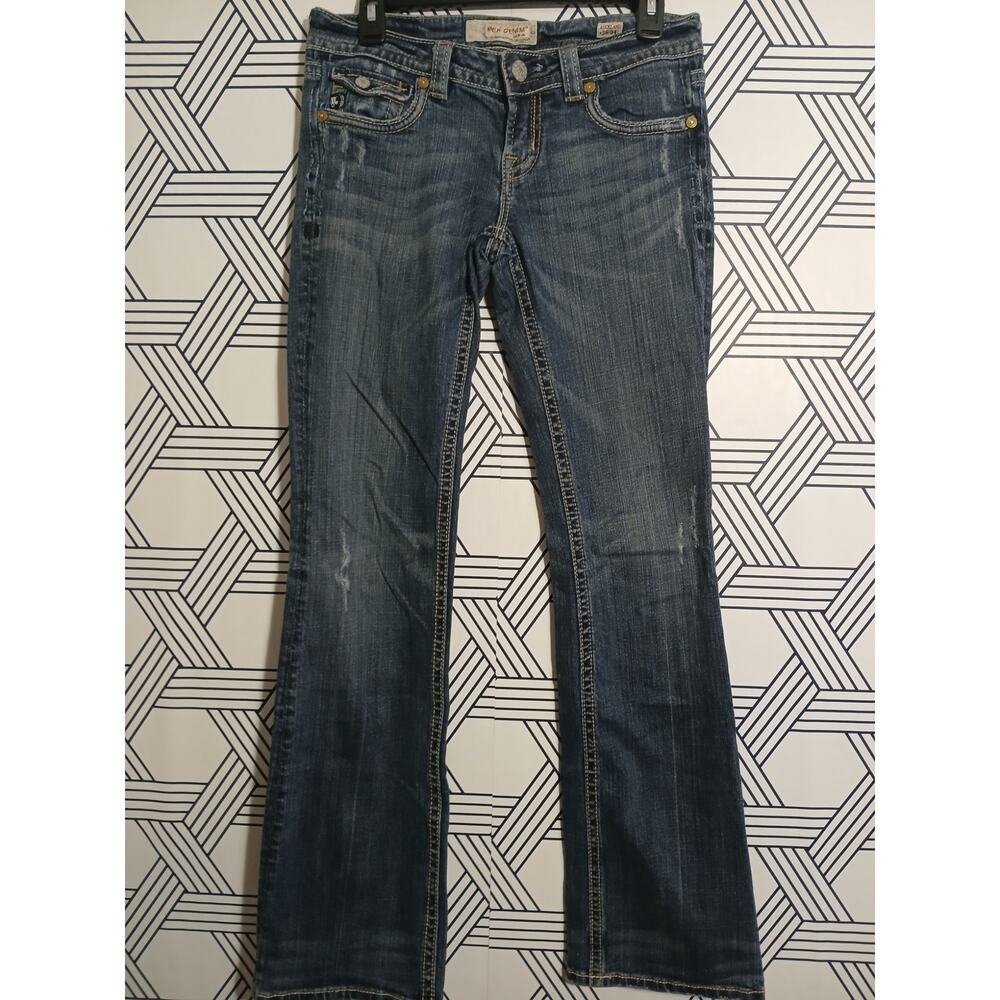 Womens Mek Auckland Denim Distressed Boot Cut Jeans Size 28